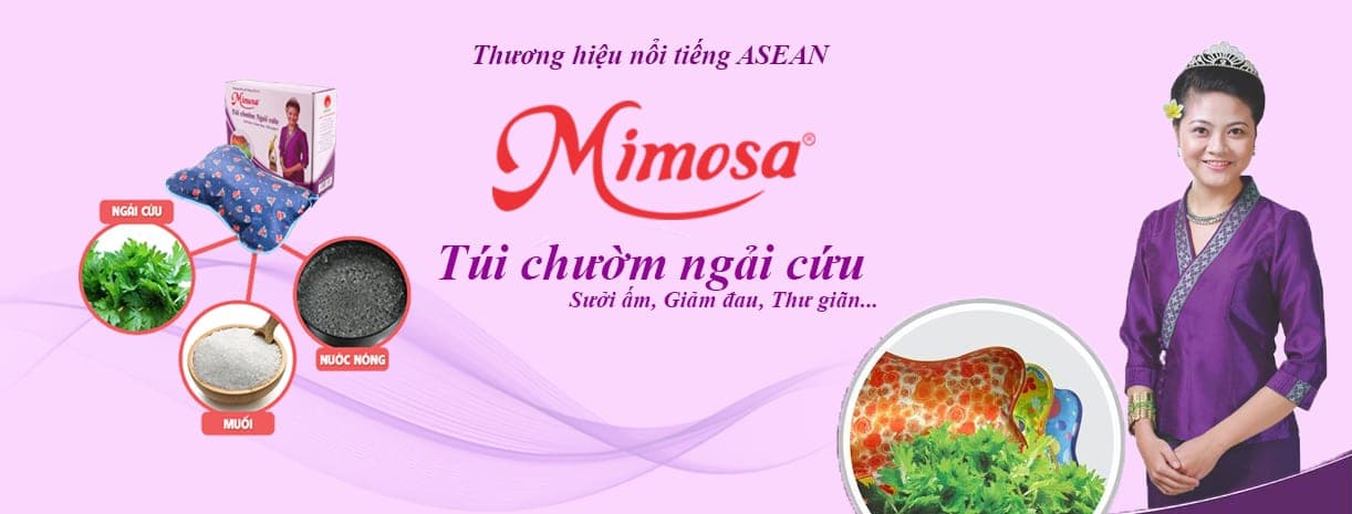 Túi chườm ngải cứu Mimosa — sưởi ấm, giảm đau, thư giãn
