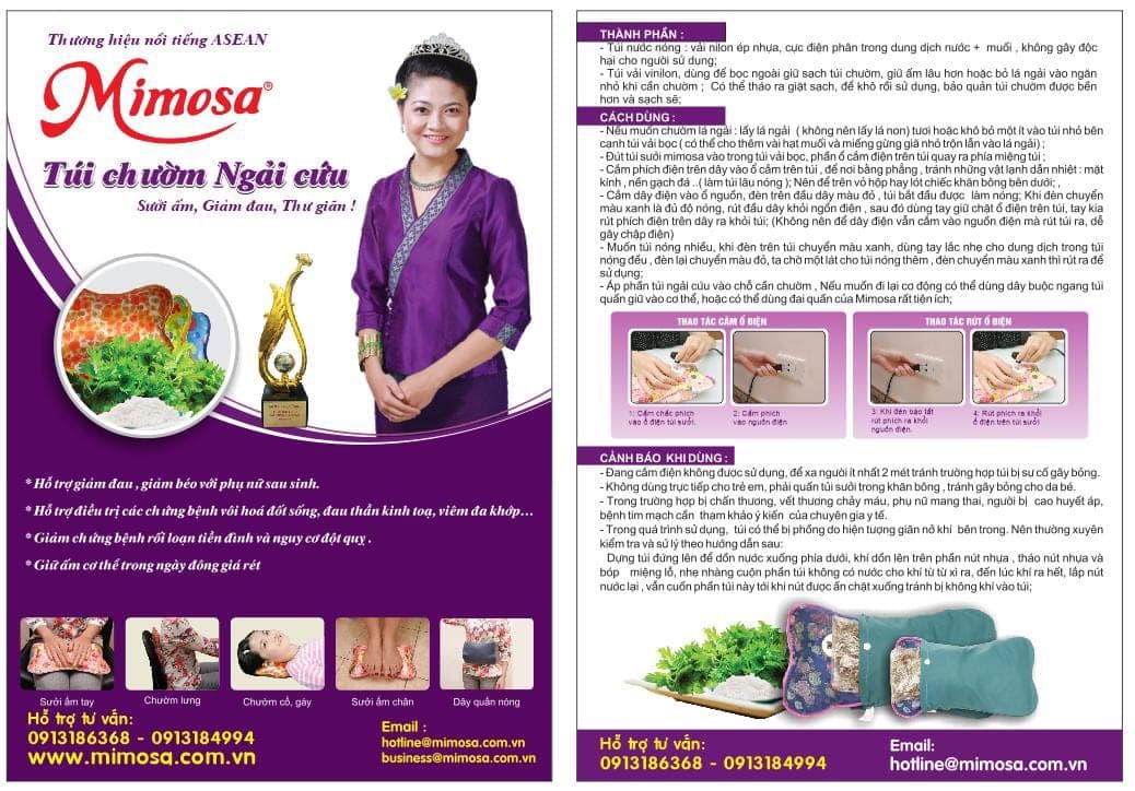 Túi chườm ngải cứu Mimosa loại trung NC002 — ảnh 2/8